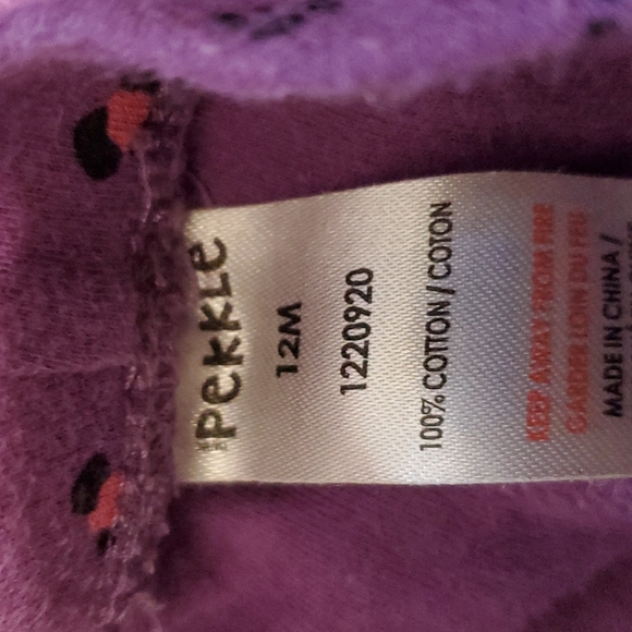 ๐ Pekkle | 2-Piece Toddler Outfit | 12 M | Purple Grey Cheetah - Picture 4 of 4